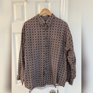 Munsingwear Golf Classics Cotton Geometric Button-Up Shirt Multicolor XL